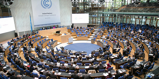 The main meeting space at the Bonn Climate Change Conference.