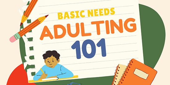 Part of an advertisement for the Adulting 101 – IRL program at UC Riverside