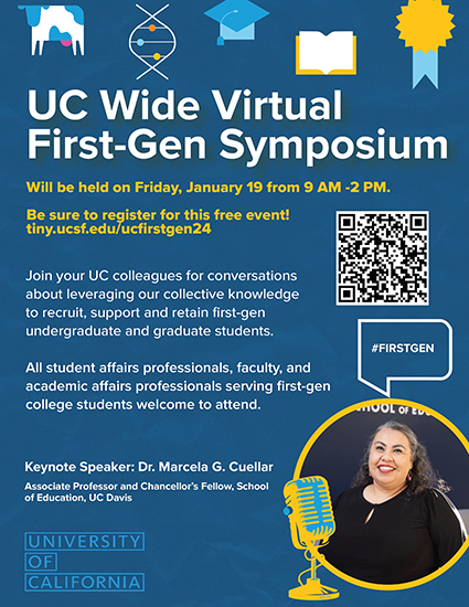 Flyer for UC Wide Virtual First-Gen Symposium