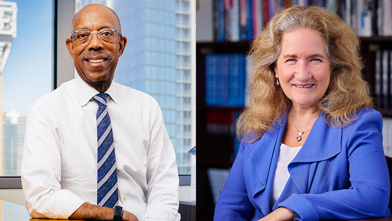 UC President Michael V. Drake, M.D., and UC System Provost and Executive Vice President for Academic Affairs Katherine S. Newman