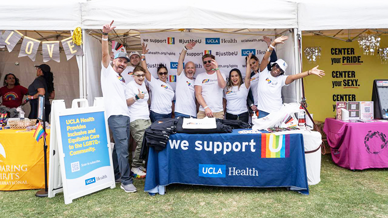 UCLA Health staff participate in community-centered events to celebrate PRIDE and promote LGBTQ+ health and wellness. (Photo by Nick Carranza/UCLA Health)