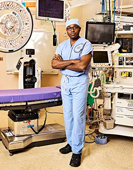 Shawn Hervey-Jumper, M.D., in the operating room