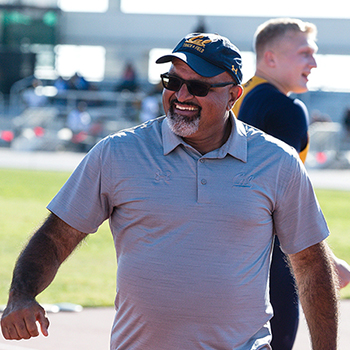 Mo Saatara walking on field