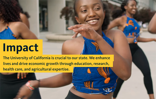 Female college students dancing and smiling