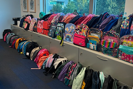 Donated backpacks