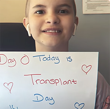 Child bone marrow transplant patient