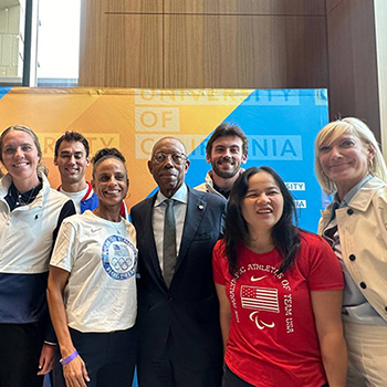 UC Olympians and paralympians with President Drake and Regent Reilly 