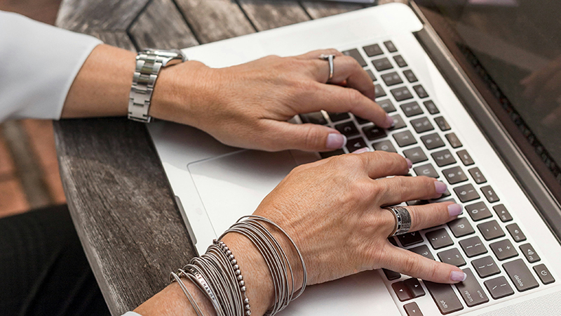 Person using keyboard