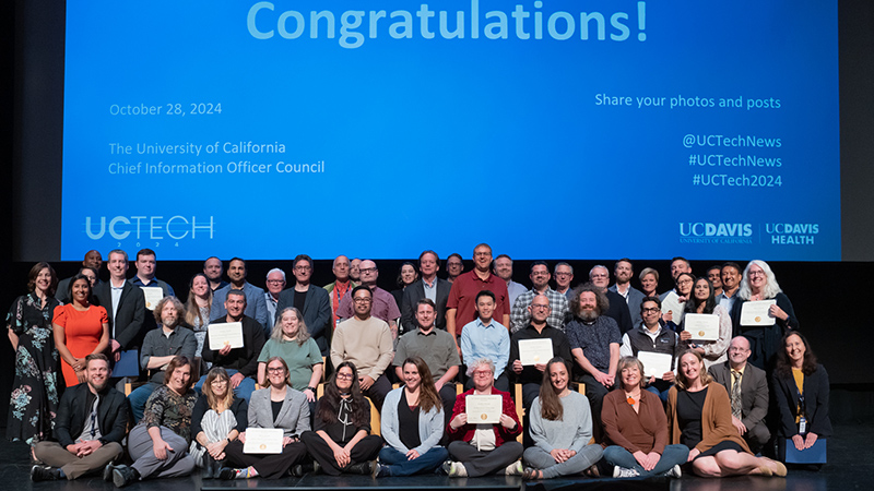 2024 UC Tech Award winners at the UC Tech Conference at UC Davis