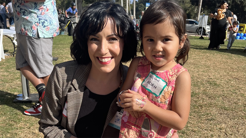 Nurse Rebecca Amrany with a former pediatric patient