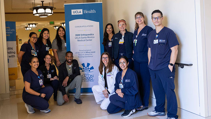 The 3NW nurses were honored with the Beacon Award for Excellence from the American Association of Critical-Care Nurses. (Photo by Nick Carranza)