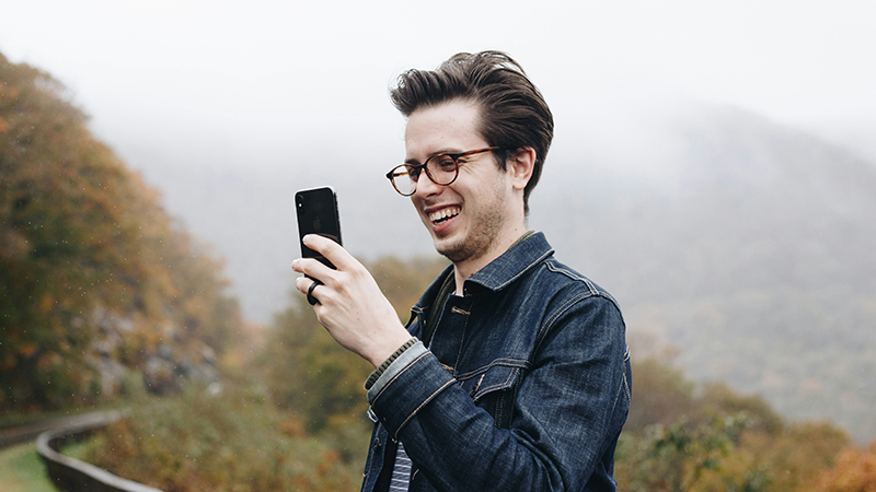 Man using a cellphone