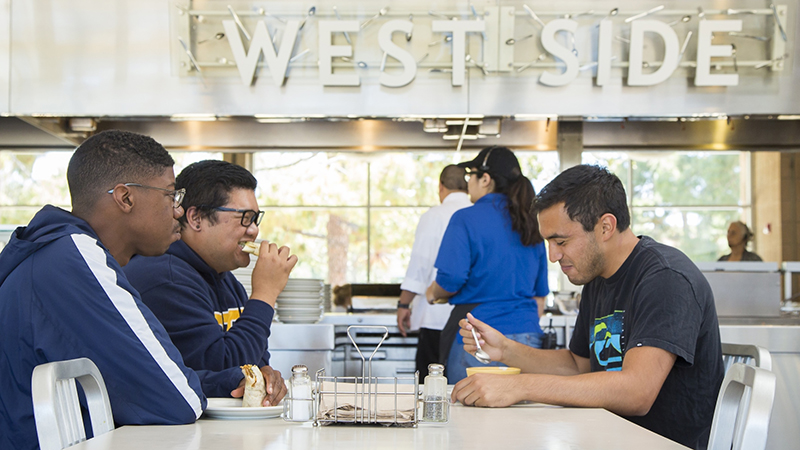 UC Santa Barbara students eating at the cafeteria