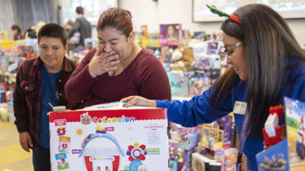 Holiday Workshop with donated gifts for children in the hospital for Christmas.