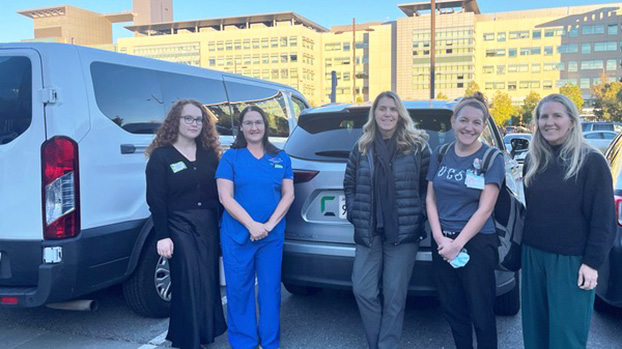 UCSF Vanpoolers (left to right): Fitore, Christine, Maria, Brianna, Karin