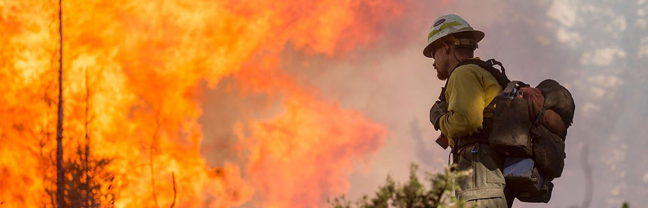 Firefighter battling Los Angeles-area wildfire