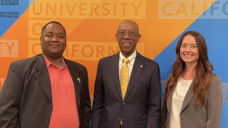 Dennis, Pres. Drake and Jen at the CUCSA Town Hall on Feb. 19, 2025.