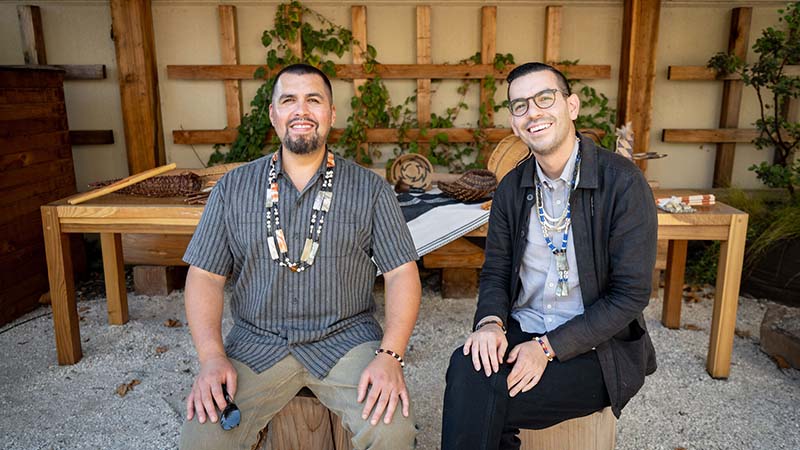 Ohlone cultural leaders Vincent Medina and Louis Trevino