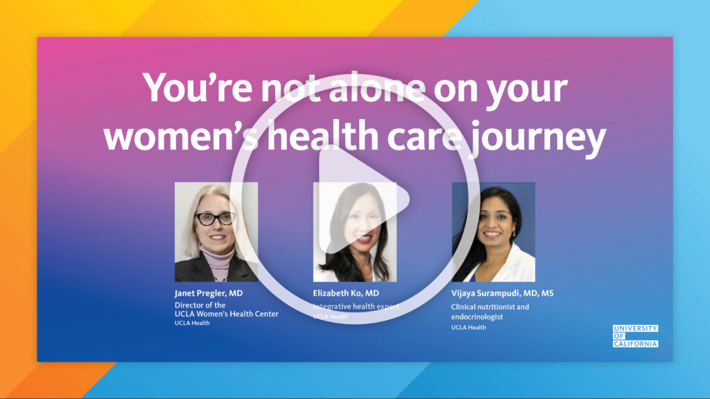 screenshot of video player: You're not alone on your women's health care journey