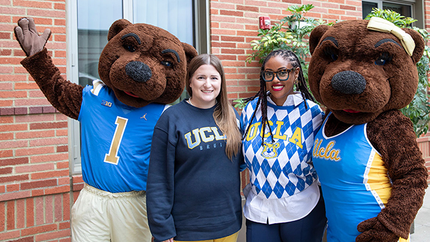 New DTS team members with Bruin mascots