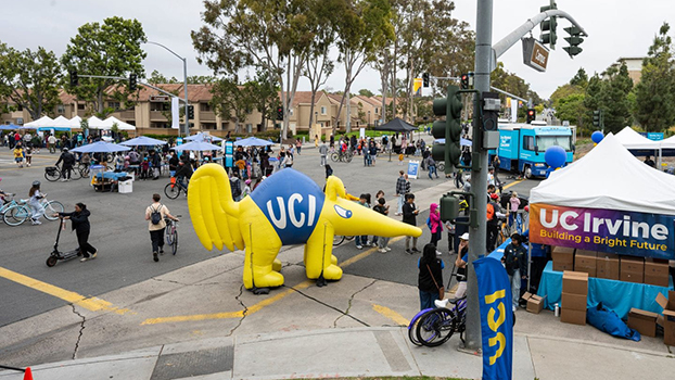 Outside view of UC Irvine Cicloirvine celebration