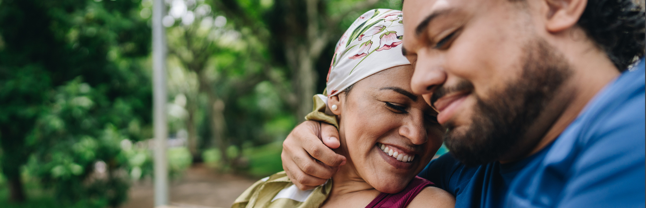 Photo of cancer patient and loved one.
