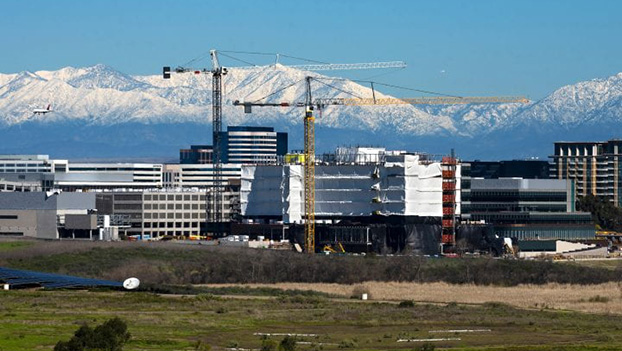 UCI medical campus with mountains in the background