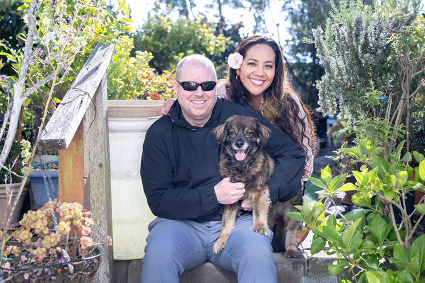 David with Vanessa and their dog