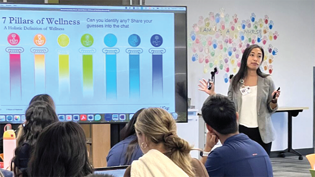 Kathleen giving a presentation