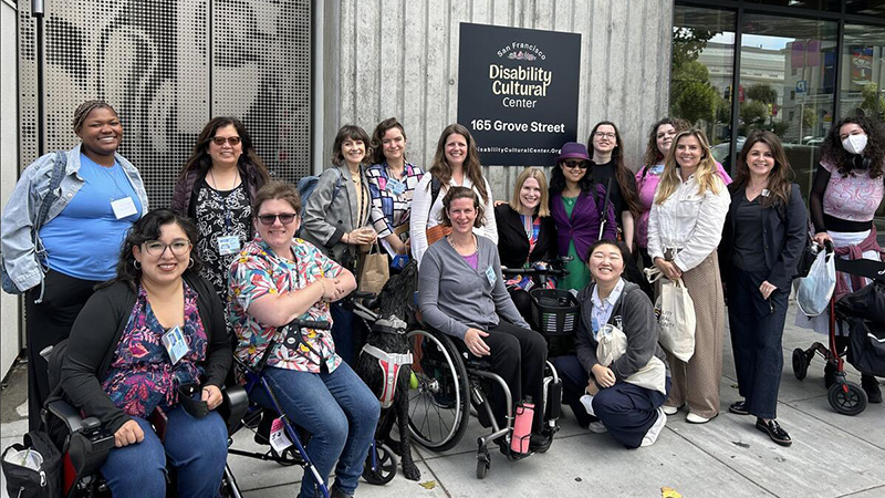 Group photo outside the San Francisco Disability Cultural Center