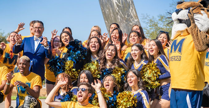 UC Merced students celebrating together