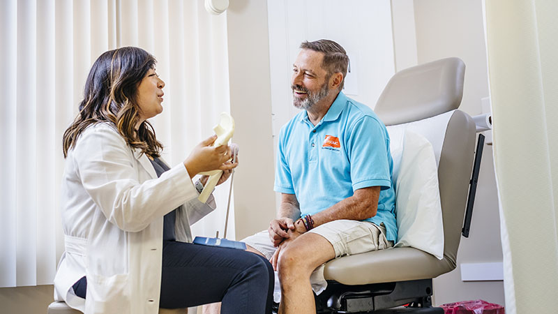 Doctor speaking with a patient at UC Riverside Health Palm Desert Family Medicine.