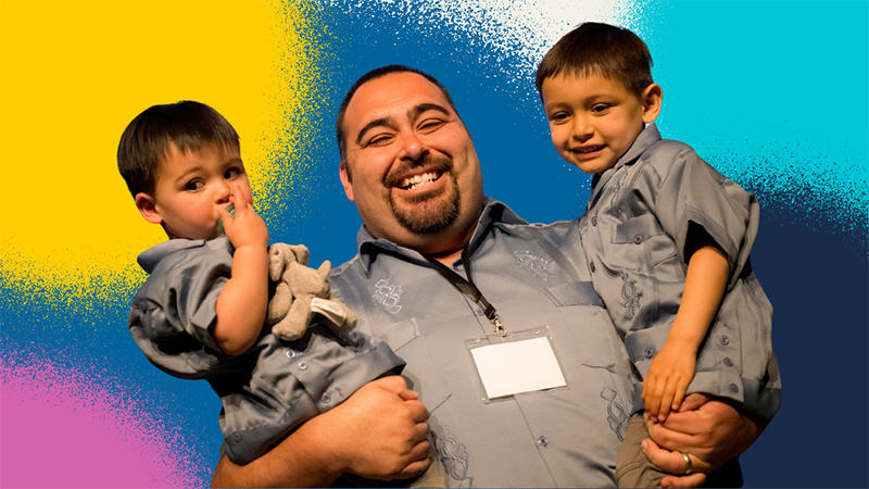 Mario Garibay Ed.D., '19, and his sons