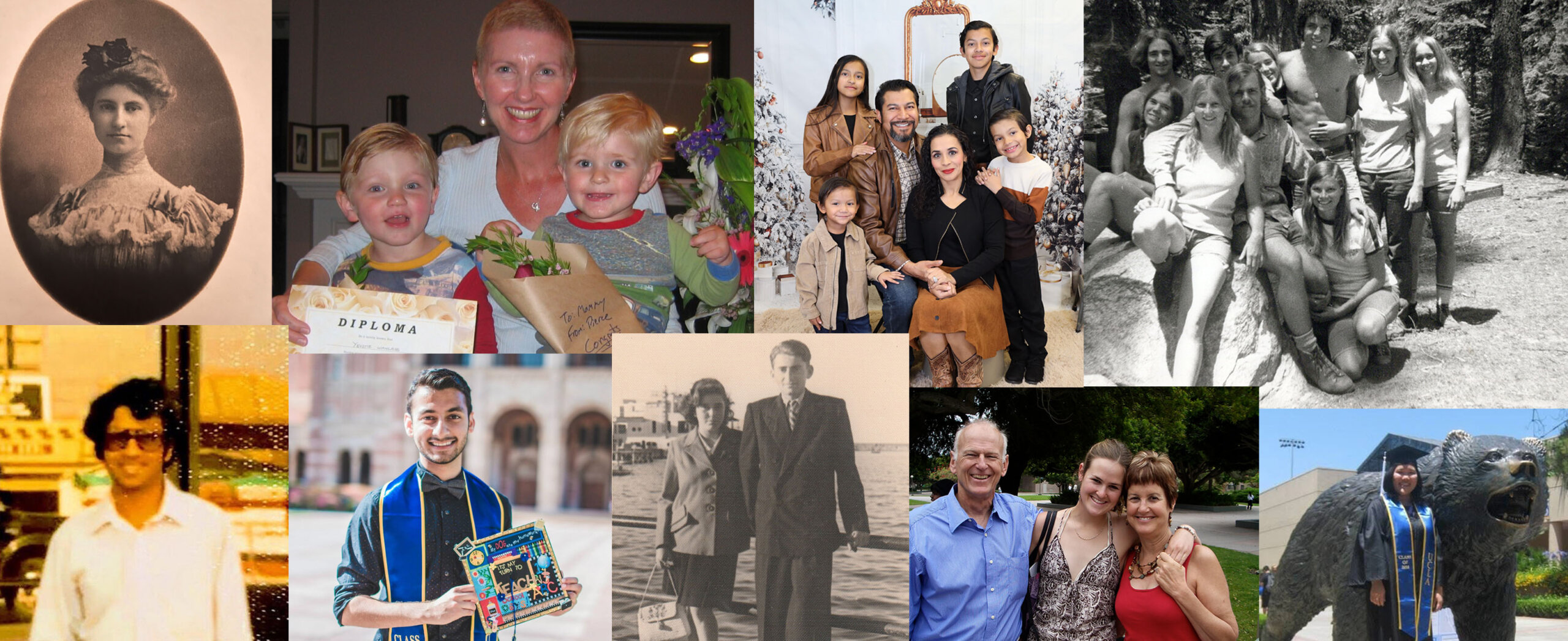 Assortment of new and archival photos of various families