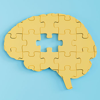 The human brain as a jigsaw puzzle with one piece missing