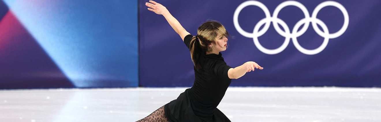 Alisa Liu skating at the Olympics