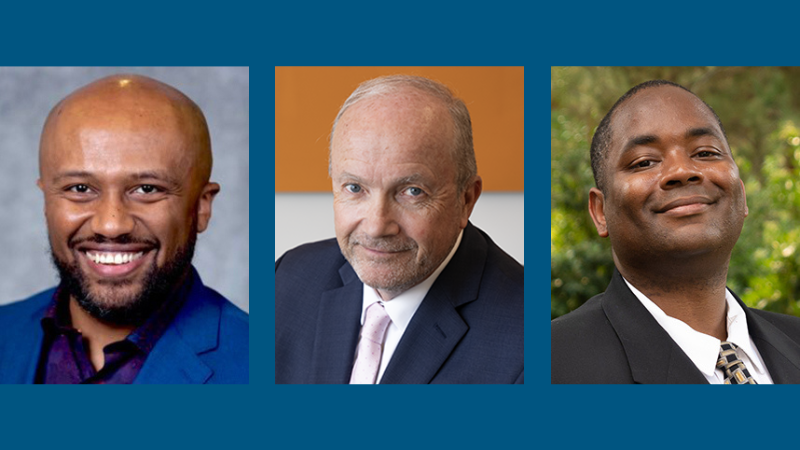 Andenet Emiru, Matt Hanson and Dennis McIver headshots