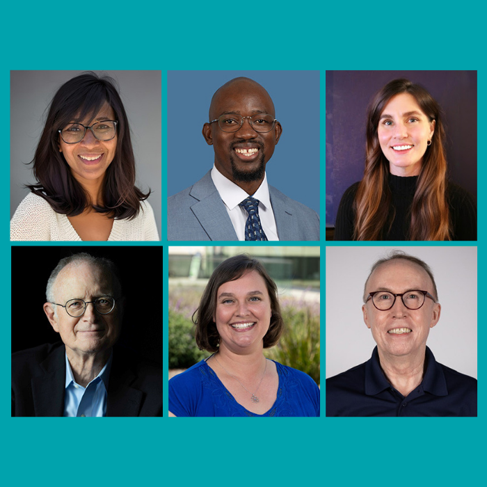 Headshots of: Lina Layiktez, Joash Wampande, Kelly Wood, Mike Witherell, Kelsey Miller and Lou Gill