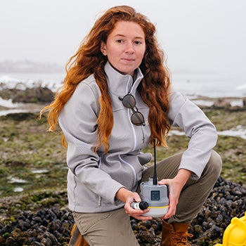 Graduate student conducting research at Coal Oil Point Reserve