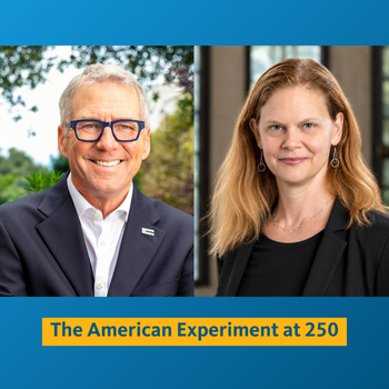 President Milliken and Beverly Gage headshots; The American Experiment at 250