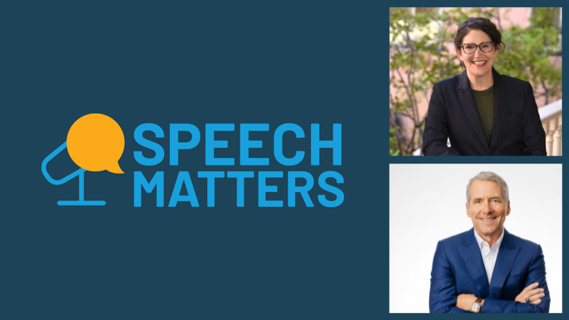Speech Matters – Headshots of Michelle Deutschman and President Milliken