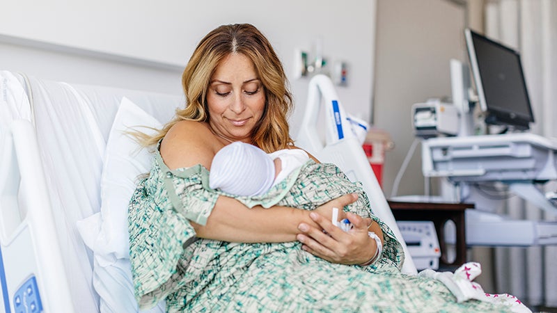 Mother with newborn baby at UCSF.