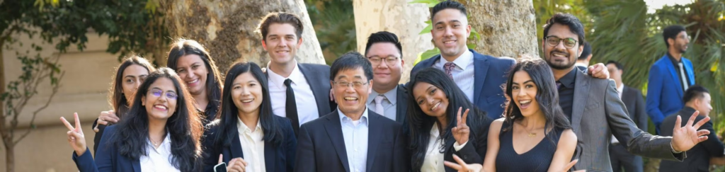 Group of smiling people standing together