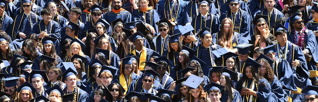 Graduating students at commencement