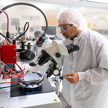 Person with lab equipment
